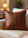 Indiehaat | Pure Goat Leather Handmade Brown Cushion Cover