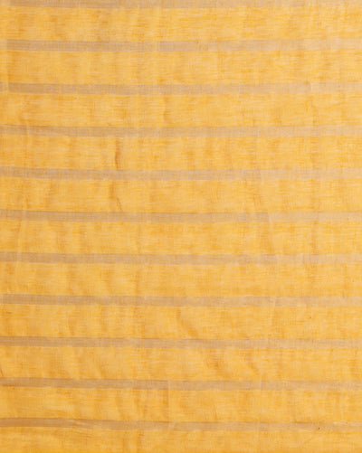 Stunning Pure Linen Striped Red & Yellow Saree