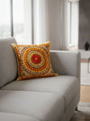 Indiehaat | Pure Cotton Multicolor Embroidered Cushion Cover