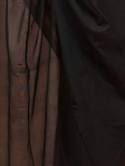 Indiehaat | Hand Dyed Khadi Cotton Saree Orange