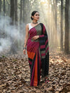 Indiehaat | Hand Dyed Khadi Cotton Saree Multicolor