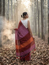 Indiehaat | Hand Dyed Khadi Cotton Saree Multicolor