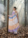 Indiehaat | Hand Dyed Khadi Cotton Saree Purple