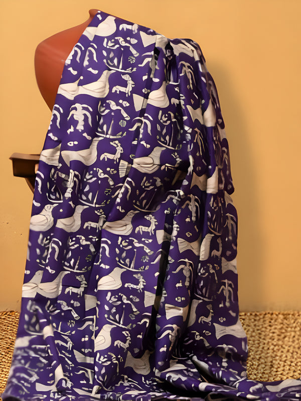 Indiehaat | Hand Dyed Khadi Cotton Saree Multicolor