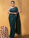 Indiehaat | Hand Dyed Khadi Cotton Saree Green