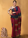 Indiehaat | Hand Dyed Khadi Cotton Saree Multicolor