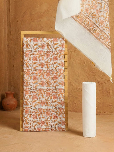 Indiehaat | Pure Kota Doria Blockprint Suit Brown