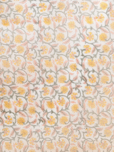 Indiehaat | Pure Kota Doria Blockprint Suit Yellow