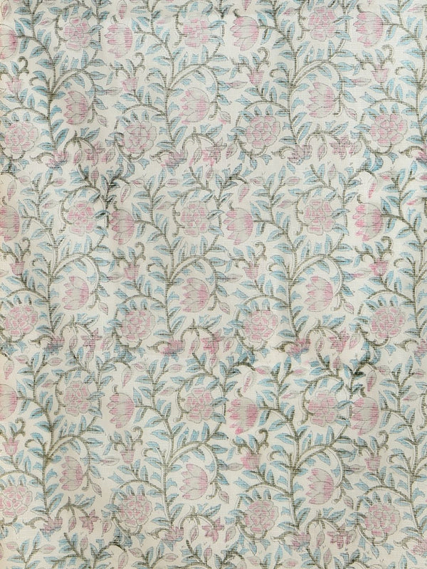 Indiehaat | Pure Kota Doria Blockprint Suit Blue