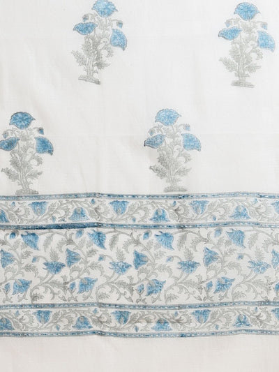 Indiehaat | Pure Kota Doria Blockprint Suit Blue