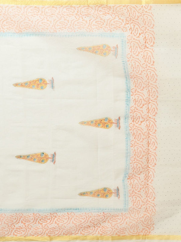 Indiehaat | Pure Kota Doria Blockprint Suit White