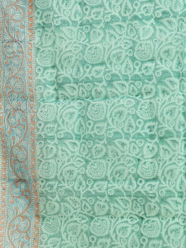 Indiehaat | Pure Kota Doria Blockprint Suit Green