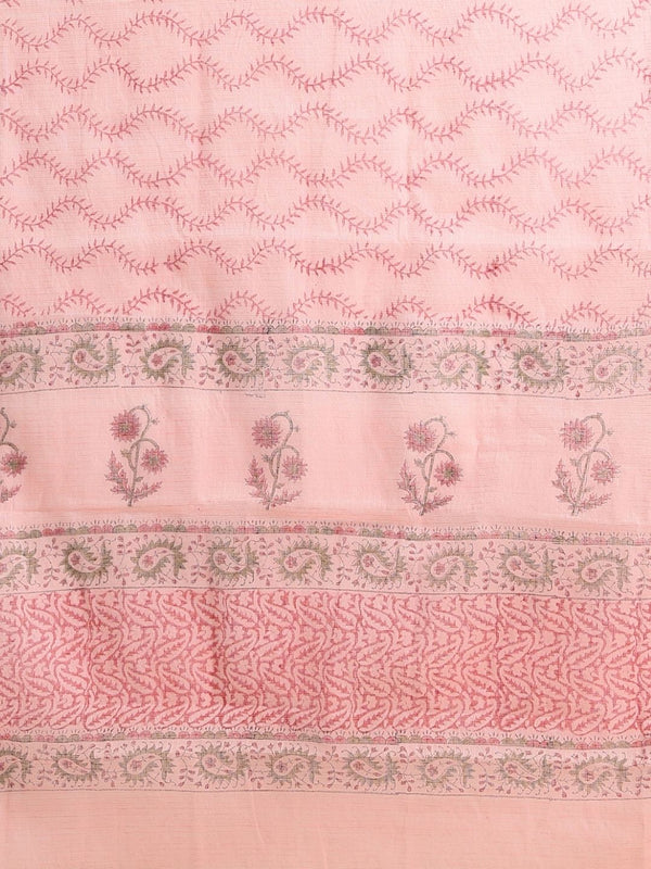 Indiehaat | Pure Kota Doria Blockprint Suit Pink