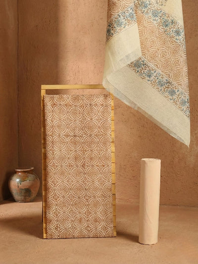 Indiehaat | Pure Kota Doria Blockprint Suit Yellow