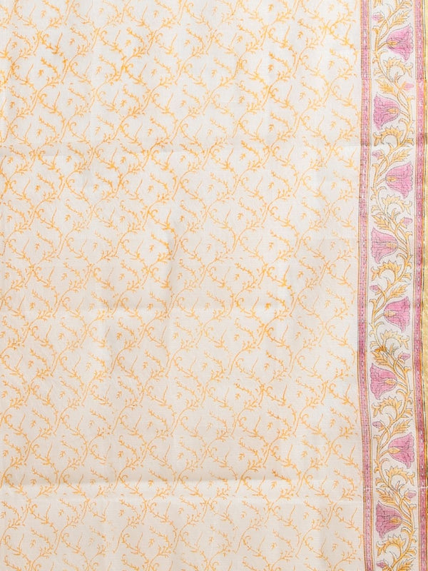Indiehaat | Pure Kota Doria Blockprint Suit Yellow