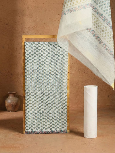 Indiehaat | Pure Kota Doria Blockprint Suit White