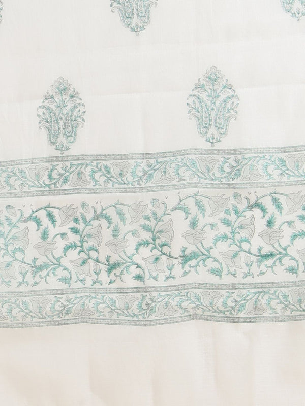 Indiehaat | Pure Kota Doria Blockprint Suit Blue