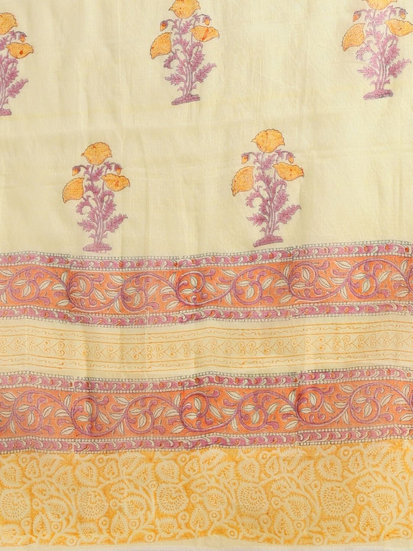Indiehaat | Pure Kota Doria Blockprint Suit Yellow