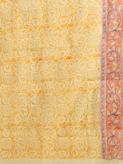 Indiehaat | Pure Kota Doria Blockprint Suit Yellow