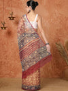 Indiehaat | Kota Doria Hand Block Print Multicolor Saree