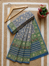Indiehaat | Kota Doria Hand Block Print Multicolor Saree