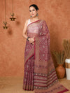 Indiehaat | Kota Doria Hand Block Print Multicolor Saree