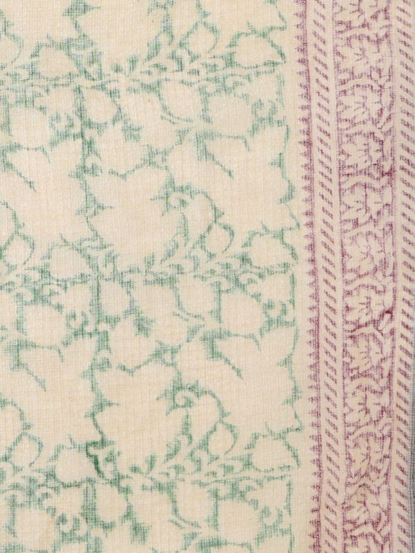 Indiehaat | Kota Doria Hand Block Print Multicolor Saree