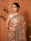 Indiehaat | Kota Doria Hand Block Print Multicolor Saree