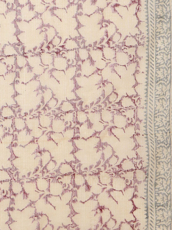 Indiehaat | Kota Doria Hand Block Print Multicolor Saree