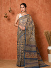 Indiehaat | Kota Doria Hand Block Print Multicolor Saree