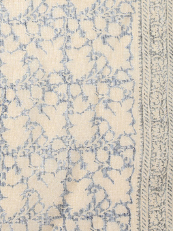 Indiehaat | Kota Doria Hand Block Print Multicolor Saree