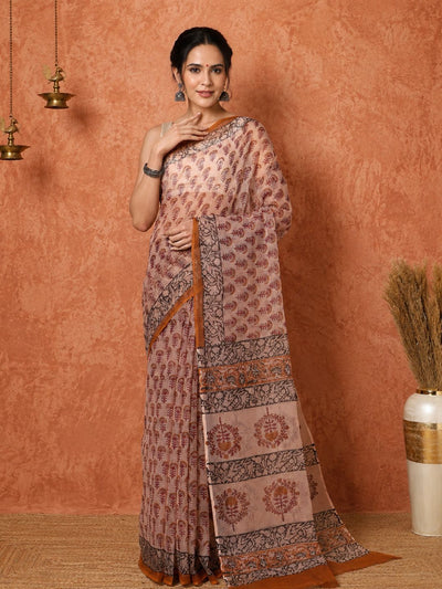 Rangmaati Kota Doria Hand Block Print Radiant Saree