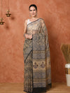 Indiehaat | Kota Doria Hand Block Print Multicolor Saree