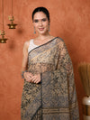 Indiehaat | Kota Doria Hand Block Print Multicolor Saree