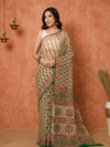 Indiehaat | Kota Doria Hand Block Print Multicolor Saree