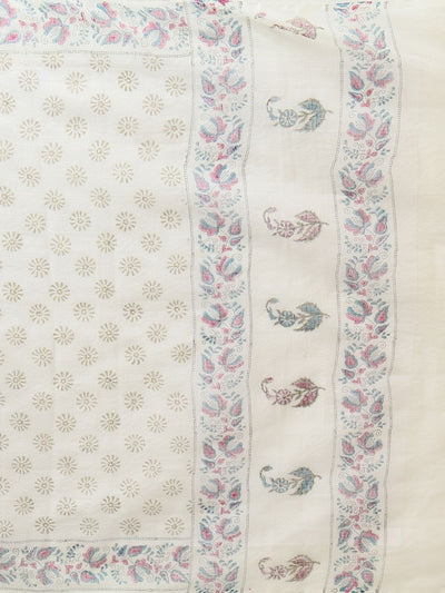 Indiehaat | Pure Kota Doria Blockprint Suit White