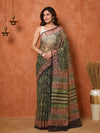 Indiehaat | Kota Doria Hand Block Print Multicolor Saree