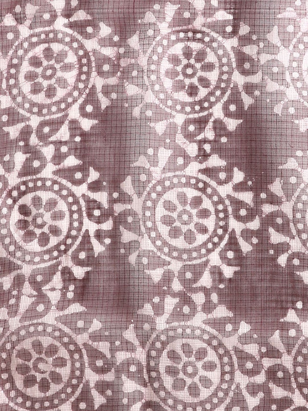 Indiehaat | Kota Doria Hand Wax Batik Suit Brown