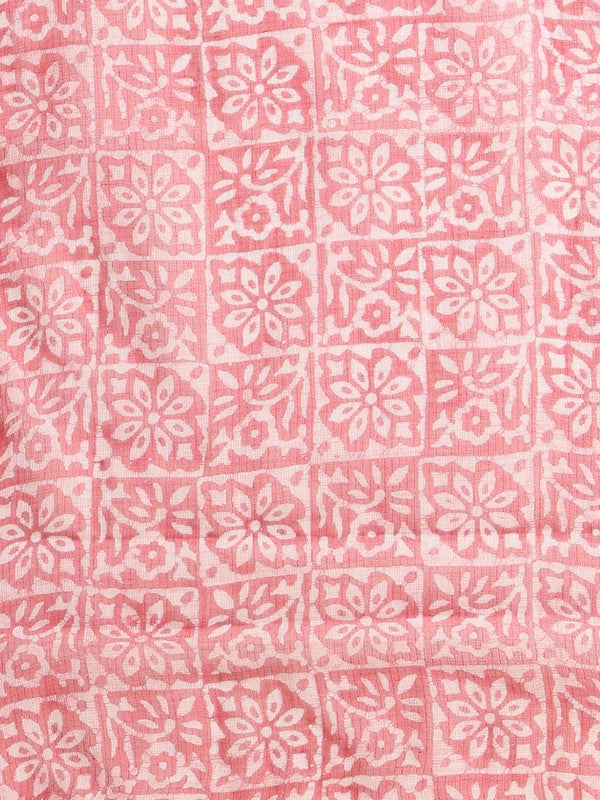 Indiehaat | Kota Doria Hand Wax Batik Suit Red