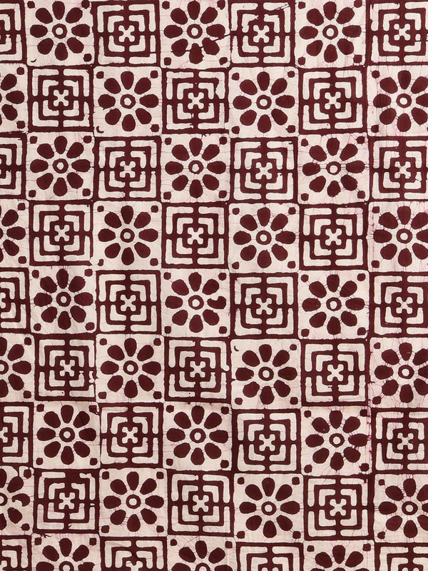 Indiehaat | Pure Mul Cotton Hand Wax Batik Suit Brown