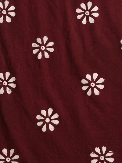 Indiehaat | Pure Mul Cotton Hand Wax Batik Suit Brown