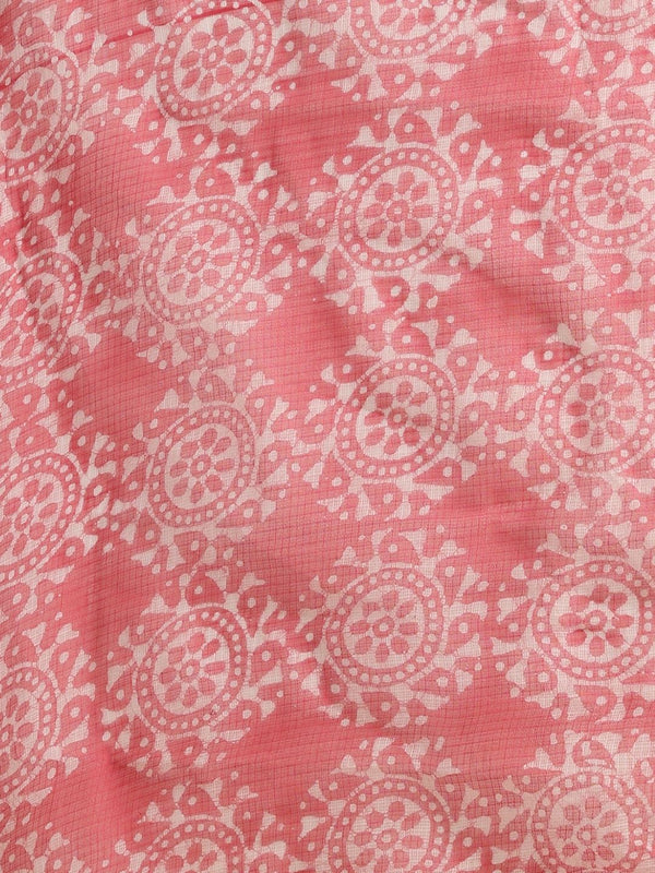 Indiehaat | Kota Doria Hand Wax Batik Suit Red