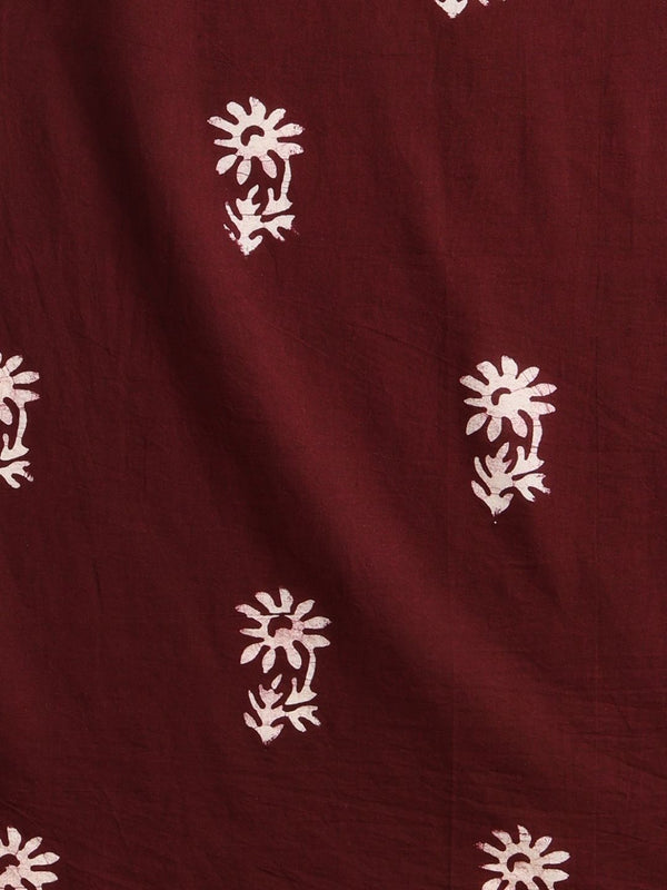 Indiehaat | Kota Doria Hand Wax Batik Suit Brown