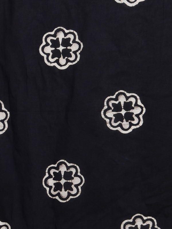 Indiehaat | Pure Mul Cotton Hand Wax Batik Suit Black & White