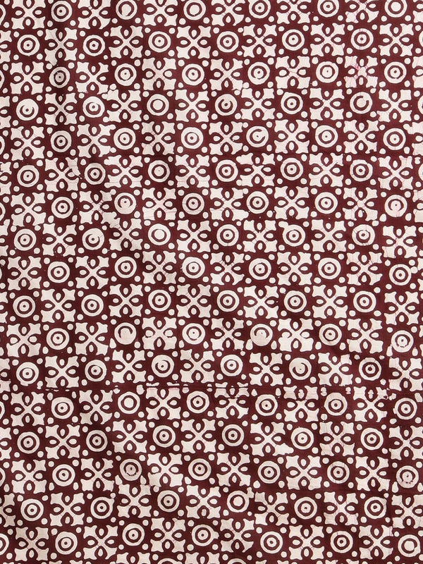 Indiehaat | Pure Mul Cotton Hand Wax Batik Suit Brown