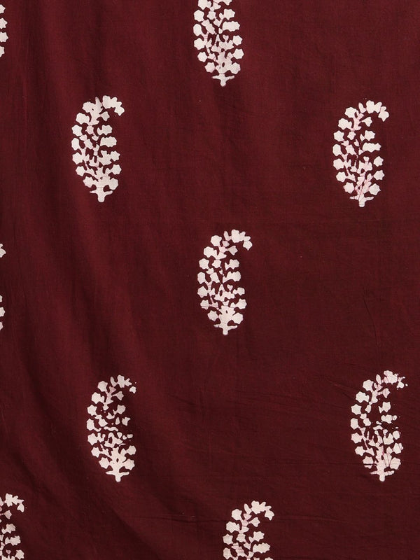 Indiehaat | Pure Mul Cotton Hand Wax Batik Suit Brown