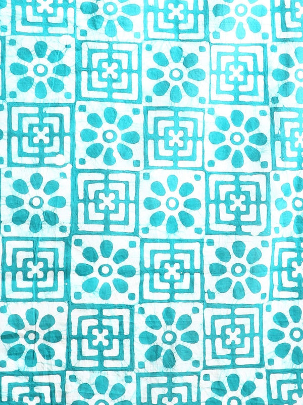 Indiehaat | Pure Mul Cotton Hand Wax Batik Suit Blue