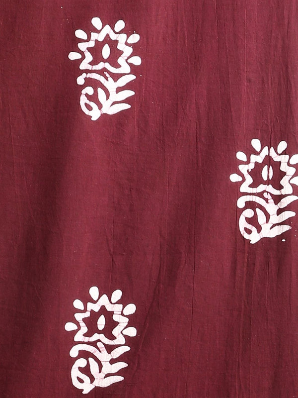 Indiehaat | Kota Doria Hand Wax Batik Suit Brown