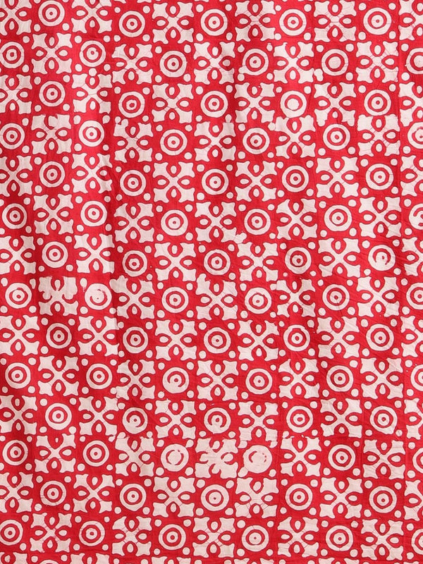 Indiehaat | Pure Mul Cotton Hand Wax Batik Suit Red