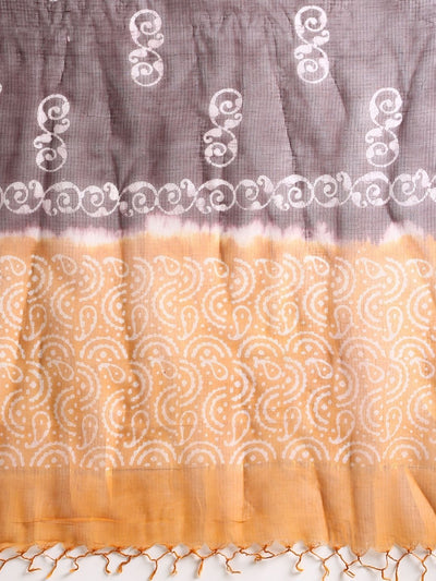 Indiehaat | Kota Doria Hand Wax Batik Suit Yellow